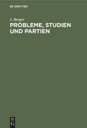 book Probleme, Studien und Partien: 1862–1912