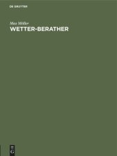 book Wetter-Berather: Anleitung zum Verständniss und zur Vorherbestimmung der Witterung