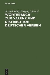 book Wörterbuch zur Valenz und Distribution deutscher Verben