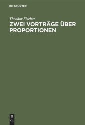 book Zwei Vorträge über Proportionen