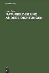 book Naturbilder und andere Dichtungen