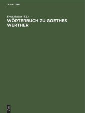 book Wörterbuch zu Goethes Werther