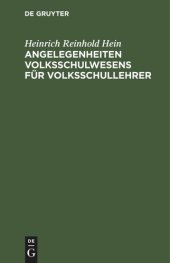 book Angelegenheiten Volksschulwesens für Volksschullehrer