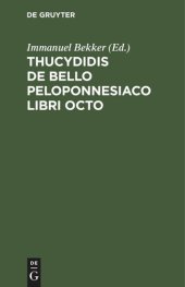 book Thucydidis De Bello Peloponnesiaco Libri Octo