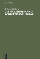 book Die moderne Handschriftendeutung