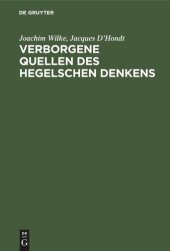 book Verborgene Quellen des Hegelschen Denkens