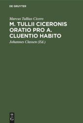 book M. Tullii Ciceronis Oratio pro A. Cluentio Habito