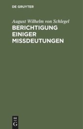 book Berichtigung einiger Mißdeutungen