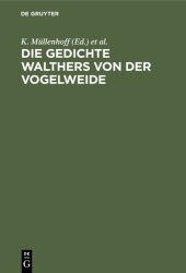 book Die Gedichte Walthers von der Vogelweide