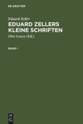 book Eduard Zellers Kleine Schriften