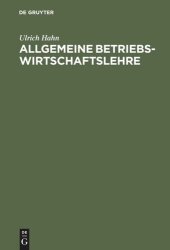 book Allgemeine Betriebswirtschaftslehre