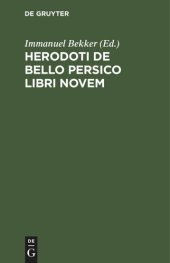 book Herodoti De Bello Persico libri novem