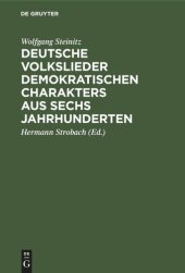 book Deutsche Volkslieder demokratischen Charakters aus sechs Jahrhunderten