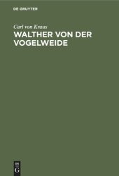 book Walther von der Vogelweide: Untersuchungen