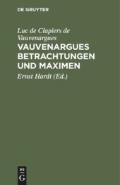 book Vauvenargues Betrachtungen und Maximen