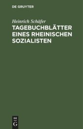 book Tagebuchblätter eines rheinischen Sozialisten