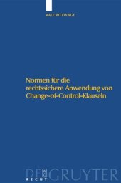 book Normen für die rechtssichere Anwendung von Change-of-Control-Klauseln