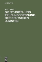 book Die Studien- und Prüfungsordnung der deutschen Juristen