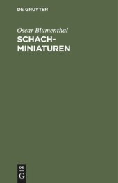 book Schachminiaturen: Neue Folge