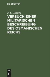 book Versuch einer militarischen Beschreibung des osmanischen Reichs