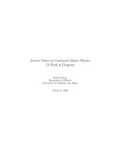 book Lecture Notes on Condensed Matter Physics (A Work in Progress)