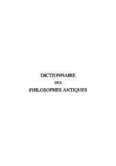 book Dictionnaire des philosophes antiques - Supplément