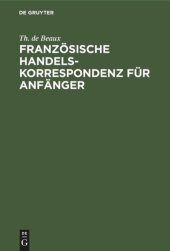 book Französische Handelskorrespondenz für Anfänger