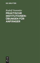 book Praktische Institutionenübungen für Anfänger