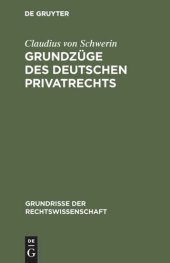 book Grundzüge des deutschen Privatrechts