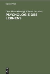 book Psychologie des Lernens: Methoden, Ergebnisse, Anwendungen