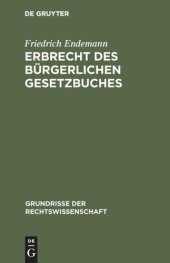 book Erbrecht des Bürgerlichen Gesetzbuches