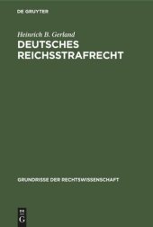 book Deutsches Reichsstrafrecht