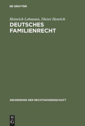 book Deutsches Familienrecht