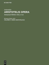 book Aristotelis Opera: Volumen V Index Aristotelicus