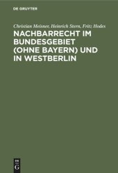 book Nachbarrecht im Bundesgebiet (Ohne Bayern) und in Westberlin