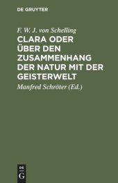 book Clara oder über den Zusammenhang der Natur mit der Geisterwelt: Ein Gespräch