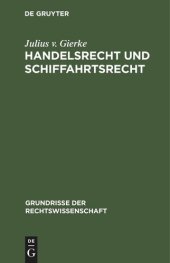 book Handelsrecht und Schiffahrtsrecht