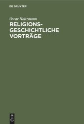 book Religionsgeschichtliche Vorträge