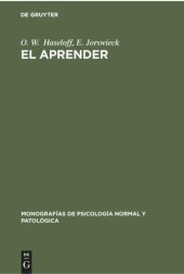 book El aprender: Psicología de aprendizaje