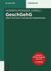 book GeschGehG: Gesetz zum Schutz von Geschäftsgeheimnissen