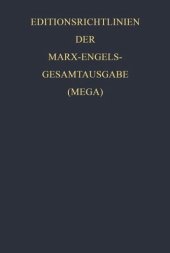 book Editionsrichtlinien der Marx-Engels-Gesamtausgabe (MEGA)