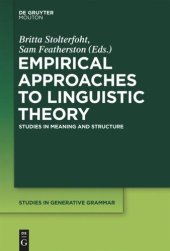 book Empirical Approaches to Linguistic Theory: Studies in Meaning and Structure