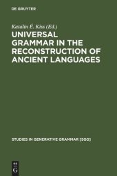 book Universal Grammar in the Reconstruction of Ancient Languages