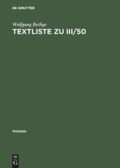 book Textliste zu III/50: Festschrift für Eberhard Zwirner. Teil I