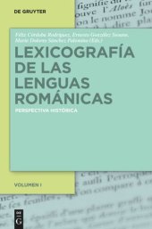 book Lexicografía de las lenguas románicas: Perspectiva histórica. Volumen I