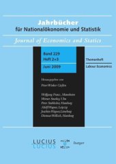 book Labour Economics: Sonderausgabe  Heft 2+3/Bd. 229 (2009) Jahrbücher für Nationalökonomie und Statistik