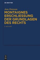 book Montaignes Erschließung der Grundlagen des Rechts