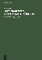 book Aktiengesetz, Lieferung 2: Schluß