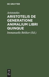 book Aristotelis de generatione animalium libri quinque