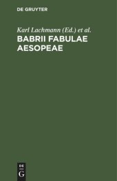 book Babrii Fabulae Aesopeae